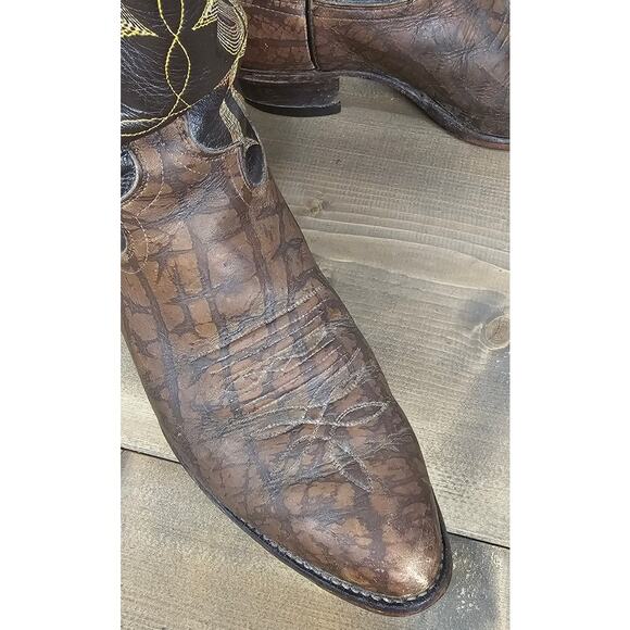 Justin's leather boots men's size 9.5 imperfect western cowboy style 8052 - Picture 7 of 12